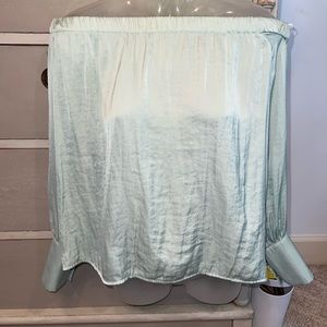 Forever 21, new with tags, off the shoulder long sleeve top, mint
